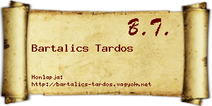 Bartalics Tardos névjegykártya
